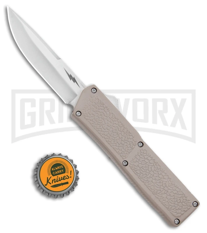 Thunder Tan D/A OTF Automatic Knife - Satin Plain - Image 4
