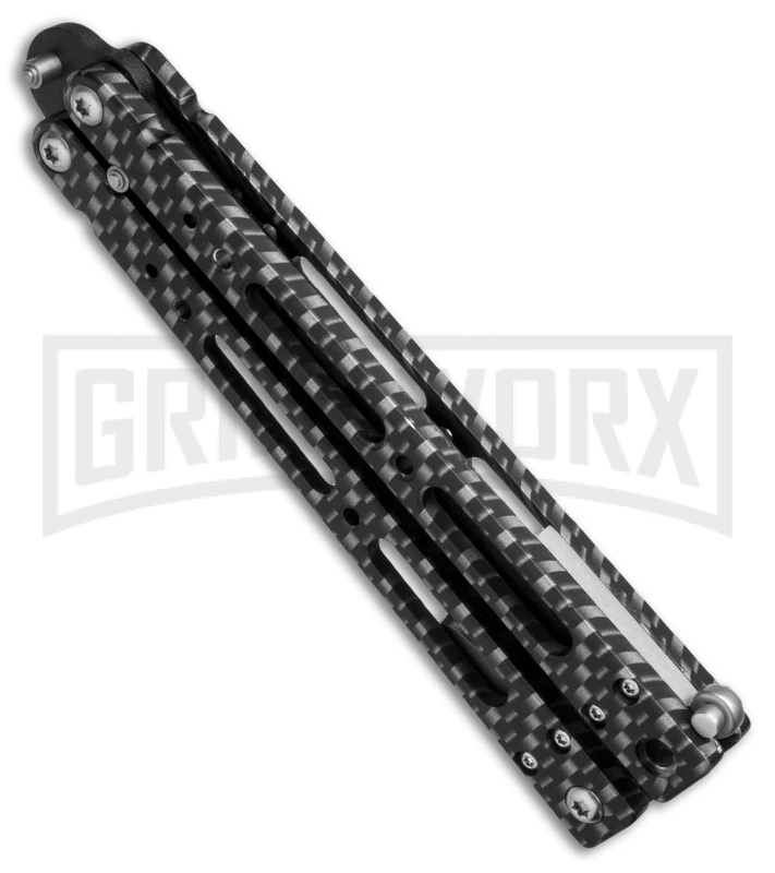 Bear OPS Bear Song IV Sim Carbon Fiber Balisong Butterfly Knife - Black Plain - Image 2