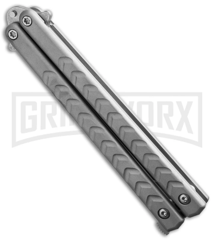 Benchmark Bowie Butterfly Knife - Stonewash Plain - Image 2