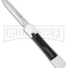 AKC Concord White/Black OTF Automatic Knife - Dagger Satin Plain