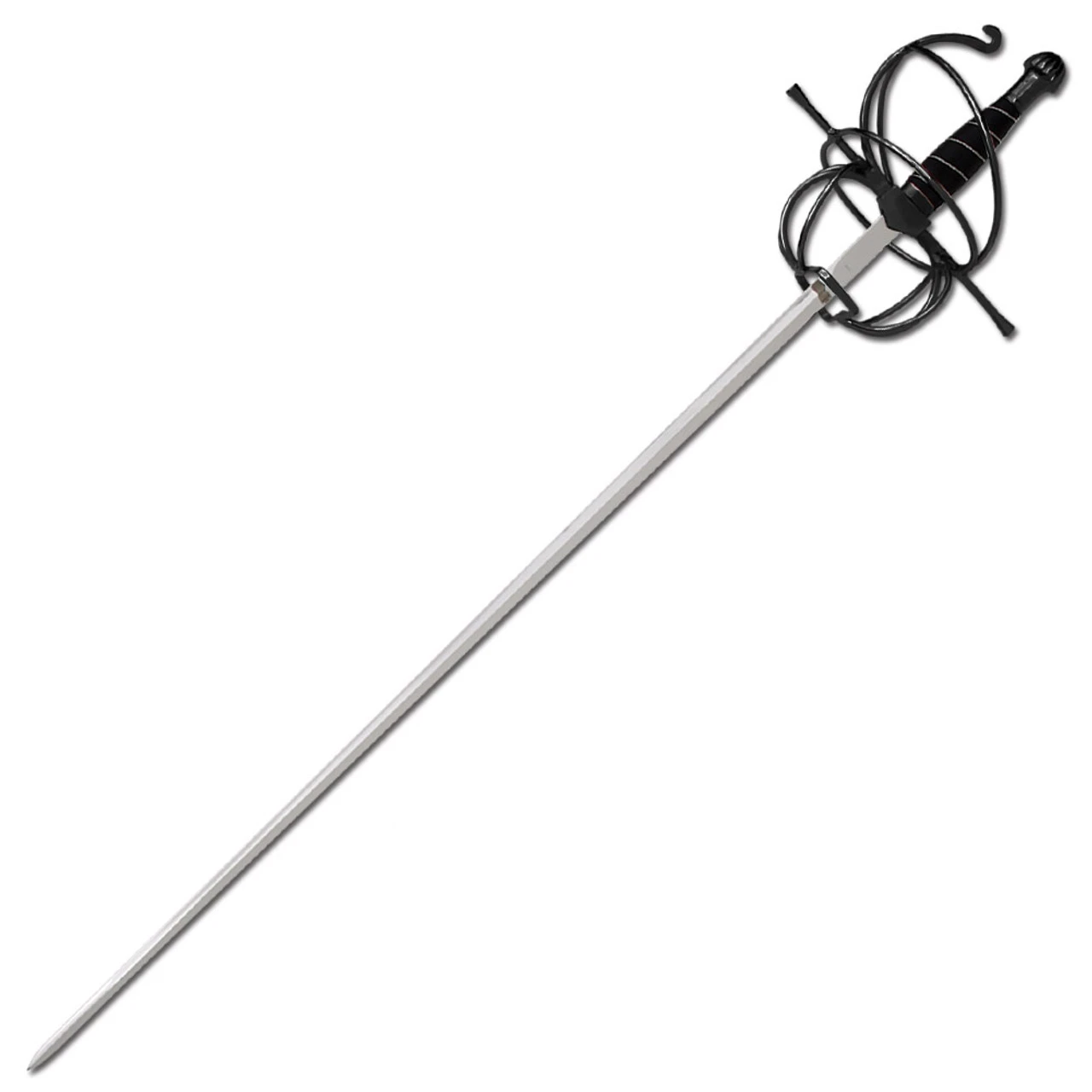 Rapier Spiral Swept Hilt Renaissance Sword Black - Image 3